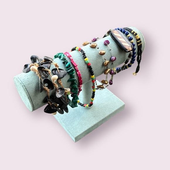 Retro Bracelets Colourful Gemstone Boho Jewelry Lot - Picture 2 of 13